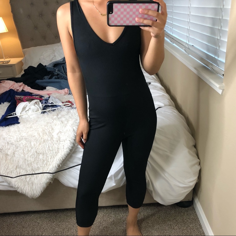 boohoo ribbed jumpsuit